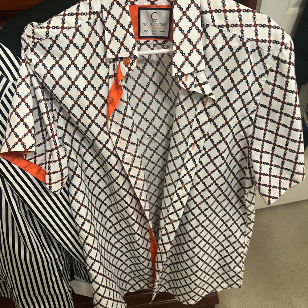 New Summer Italian fashion dress shirt size XL. This is an incredible 🇮🇹shirt. - Picture 4 of 6